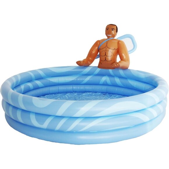 5.5 Ft Drinking Buddies Pool Boy with Pool Hunk Inflatable for Summer Pool Party - Picture 1 of 6